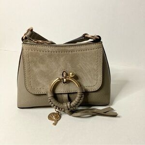 See By Chloe Joan Mini Crossbody Bag Motty Grey Leather Ring Hardware